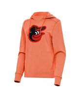 Antigua Women's Heather Orange Baltimore Orioles Justice Pullover Hoodie