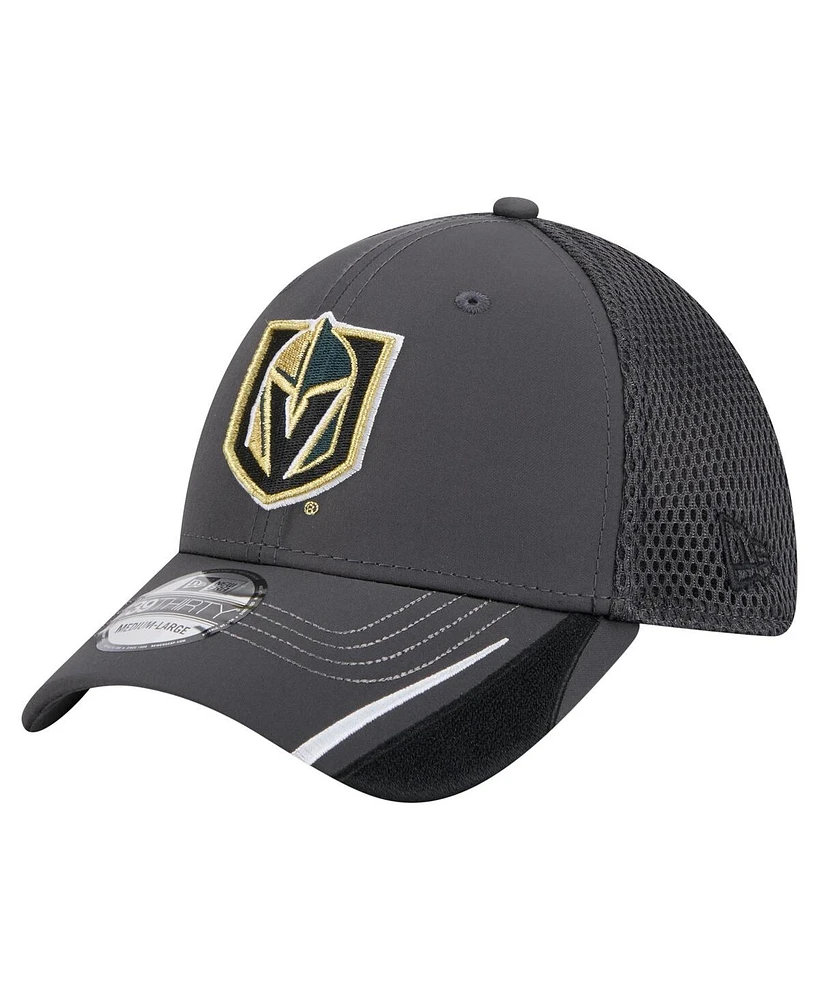 New Era Men's Gray Vegas Golden Knights Linear Featherweight 39THIRTY Flex Hat