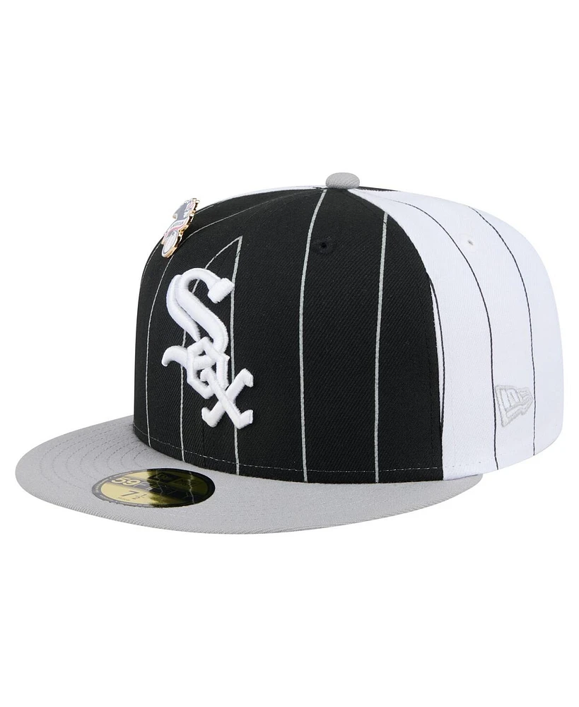 New Era Men's Black Chicago White Sox Pinstripe 59FIFTY Fitted Hat