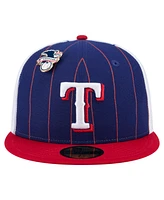New Era Men's Dark Blue Texas Rangers Pinstripe 59FIFTY Fitted Hat