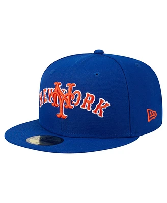 New Era Men's Royal York Mets Overlap 59FIFTY Fitted Hat