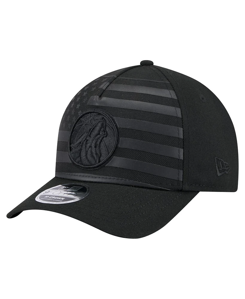 New Era Men's Black Minnesota Timberwolves Game Day Flag A-Frame 9FORTY Adjustable Hat