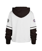 '47 Brand Women's White San Diego Padres Trifecta Shortstop Cropped Pullover Hoodie