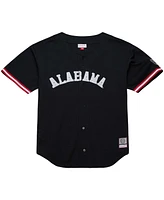 Mitchell & Ness Men's Black Alabama Crimson Tide On The Clock Full-Button Fashion Jersey
