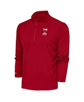 Antigua Men's Scarlet Ohio State Buckeyes The Tribute Quarter-Zip Pullover Top