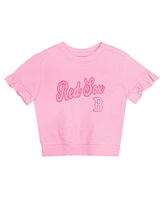 Outerstuff Girls Toddler 2-Piece Pink Boston Red Sox Dugout Cute T-Shirt and Shorts Set