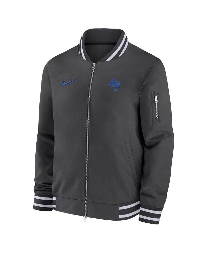 Nike Men's Anthracite Air Force Falcons Full-Zip Bomber Jacket