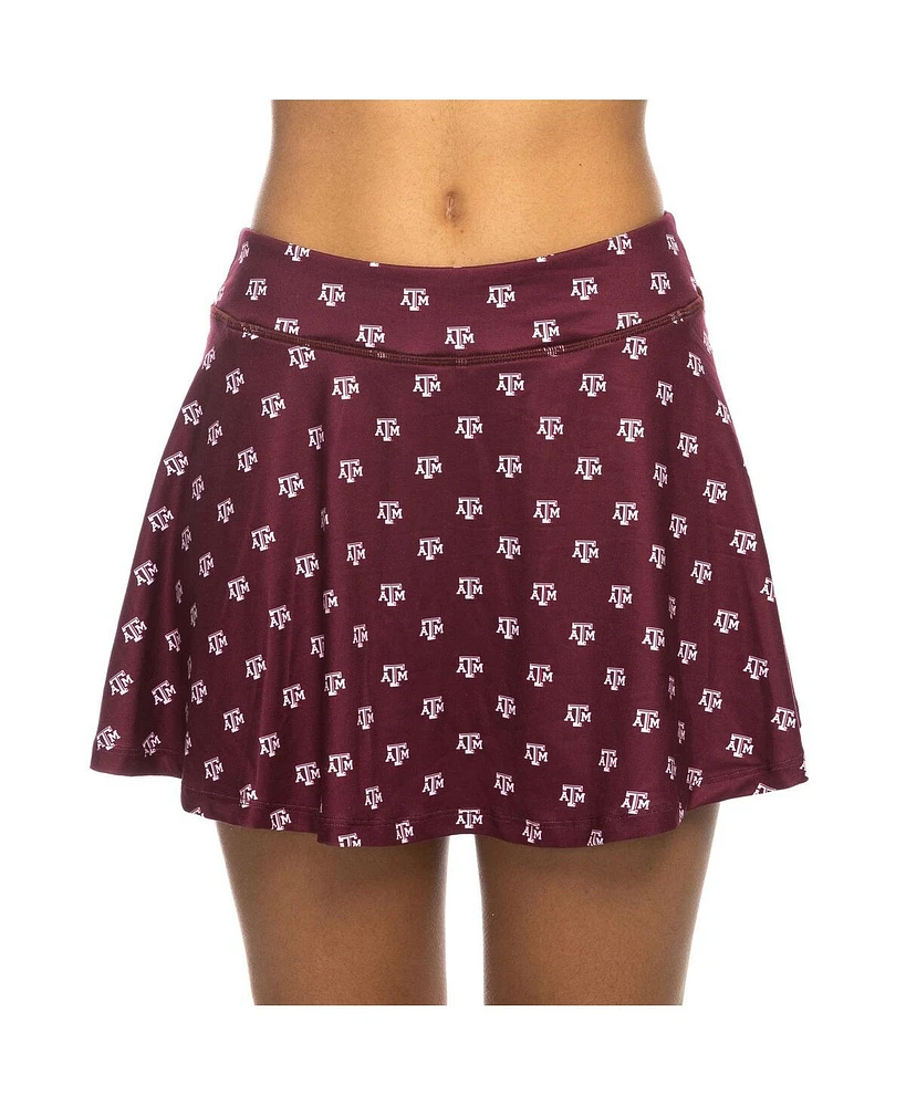 ZooZatz Women's Maroon Texas A&M Aggies All-Over Print Flowy Skort
