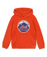 Outerstuff Toddler Orange New York Mets Primary Logo Fleece Pullover Hoodie
