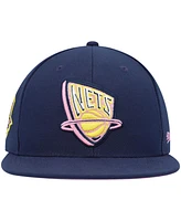 Mitchell & Ness Men's Navy New Jersey Nets 35 Years Burnt Sunrise Fitted Hat