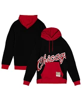 Mitchell & Ness Men's Black Chicago Bulls Hardwood Classics Big Face 5.0 Pullover Hoodie