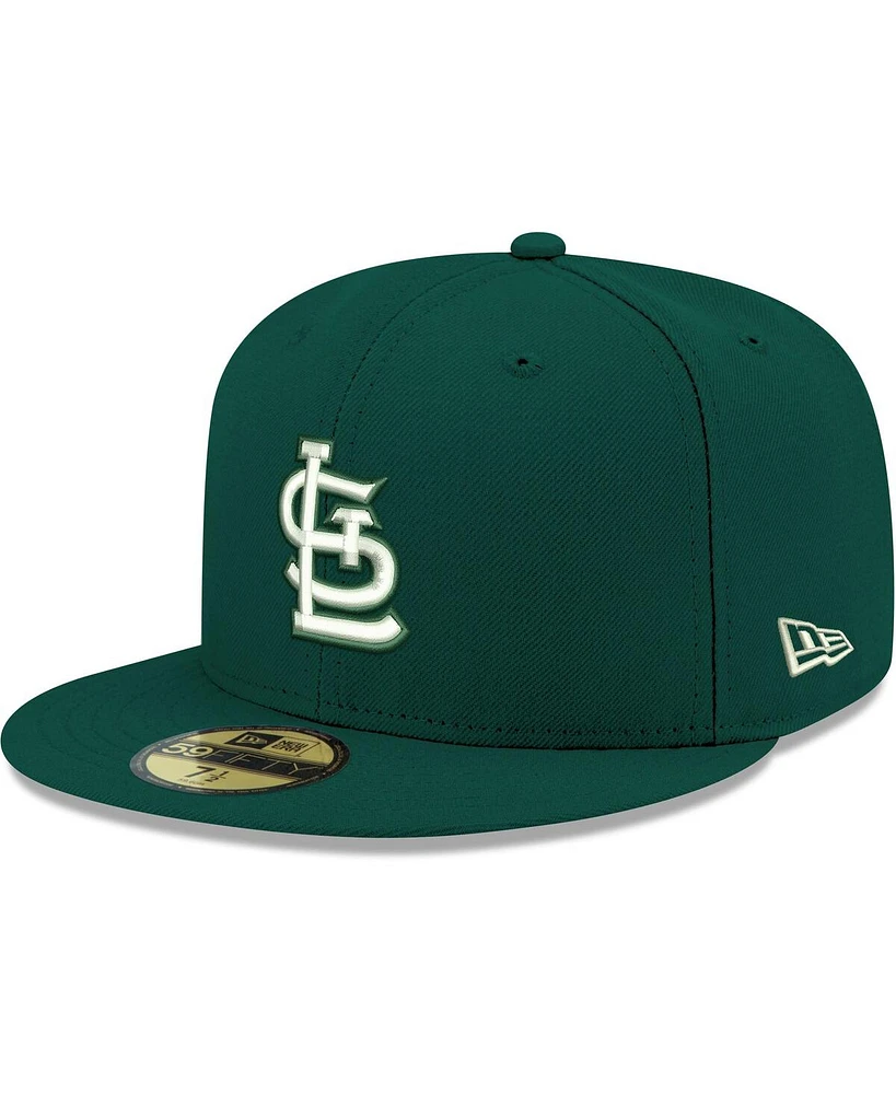 New Era Men's Green St. Louis Cardinals White Logo 59FIFTY Fitted Hat