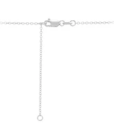 Diamond Double Heart Pendant Necklace (1/10 ct. t.w.) in Sterling Silver, 16" + 2" extender