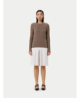 Gobi Cashmere Women's Rib-Knit Crew Neck Sweater