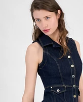 Guess Women's Destiny Button-Front Denim Mini Dress