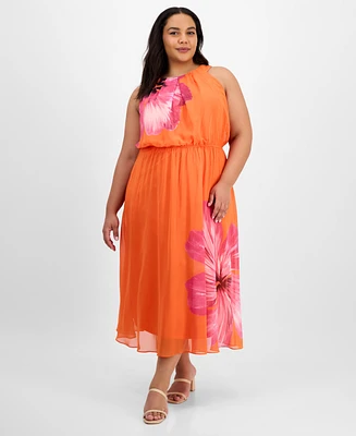 Robbie Bee Plus Printed Sleeveless Maxi Dress