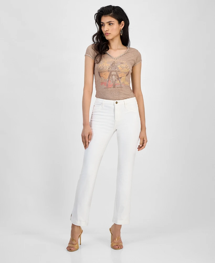Guess Women's Slim-Leg Side-Slit Audrey Jeans