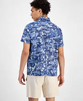 Sun + Stone Men's Marley Short Sleeve Abstract Print Button-Front Shirt, Exclusively at Macy's