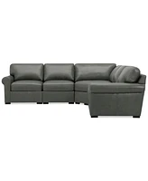 Radley Roll Arm 117" -Pc. Leather Wedge Corner L Sectional