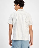 Sun + Stone Men's Luke Short Sleeve Striped Floral Button-Front Camp Shirt, Exclusively at Macy's