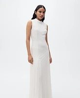 Mango Women's Pleated Lace Dress