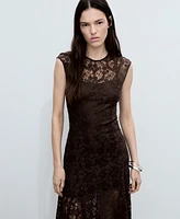 Mango Women's A-Line Lace Dress