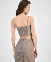 Guess Women's Josiane Cropped Lace Corset Top