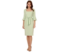Adrianna Papell Women's Tie-Front Bell-Sleeve Sheath Dress
