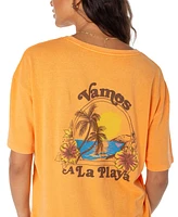 Roxy Juniors' Vamos Cotton Oversized Graphic T-Shirt