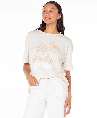 Roxy Juniors' Paraiso Cotton Oversized Graphic T-Shirt