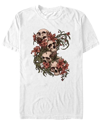 Design By Humans Men's Garden of Skulls Colors Short Sleeve T-Shirt