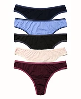 Hanky Panky Women's Move Calm Mid Rise Thong 5 Pack