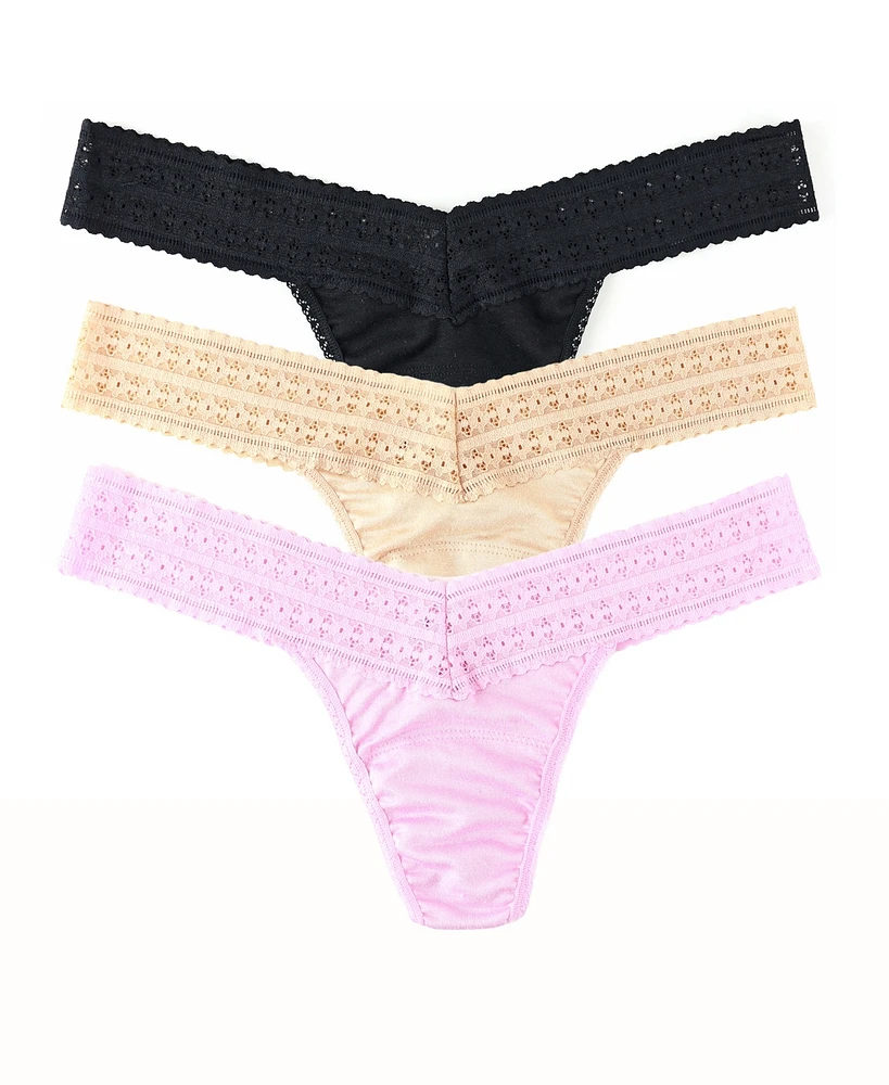 Hanky Panky Women's Dream Ease Low Rise Thong 3 Pack