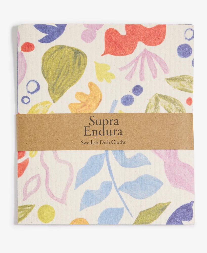 Supra Endura Poppy Garden Swedish Dish Cloth, Pack of 3