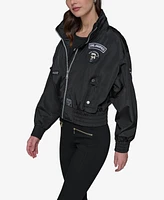 Karl Lagerfeld Women's Logo Collar Bomber