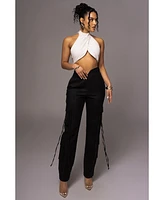 Jluxlabel Women's Better Half Linen Utility Pants