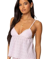 Edikted Women's Talula Eyelet Babydoll Top