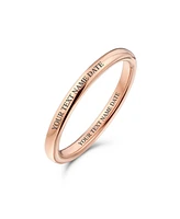 Bling Jewelry Thin Minimalist Dome Couples Titanium Band Rose Gold Plated Ring Comfort Fit