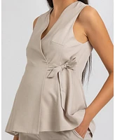 Pietro Brunelli Maternity Bow String Closure Tailored Darcy Vest
