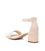 Women's Block Heel Suede Sandals Bg By Xti, Ivory