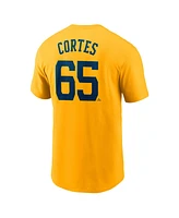 Nike Men's Nestor Cortes Gold Milwaukee Brewers Fuse Name Number T-Shirt