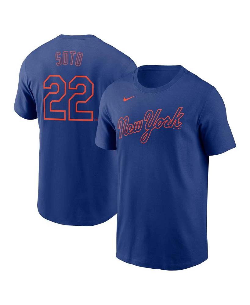 Nike Men's Juan Soto Royal New York Mets Fuse Name Number T-Shirt