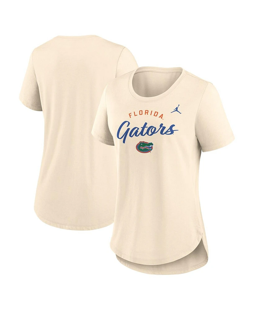 Nike Women's Tan Florida Gators Script Logo Tri-Blend T-Shirt