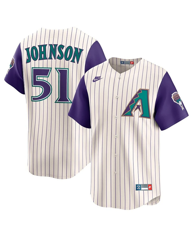 Nike Men's Randy Johnson Cream Arizona Diamondbacks Throwback Cooperstown Collection Limited Jersey
