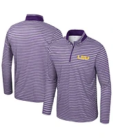 Colosseum Men's Purple Lsu Tigers Striped Quarter-Zip Top