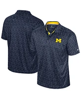 Colosseum Men's Navy Michigan Wolverines Sublimated Golf Polo Shirt