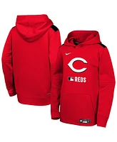 Nike Big Boys and Girls Red Cincinnati Reds Authentic Collection Performance Pullover Hoodie