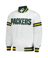 Starter Men's White Green Bay Packers Scout Full-Snap Varsity Jacket