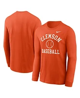 Nike Men's Orange Clemson Tigers Essential Baseball Arch Long Sleeve T-Shirt