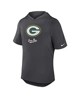 Nike Men's Anthracite Green Bay Packers Tri-Blend Performance Hoodie T-Shirt
